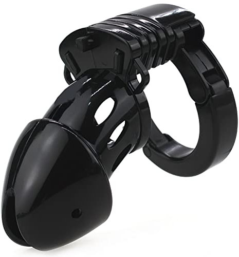 FOPS Cintura di Castità Uomo Gabbia Pene con 3 Anelli Rimovibili Chastity Cage Maschile Sex Toys BDSM per Coppie Discreto Traspirante 8 cm Lunghezza N22-3