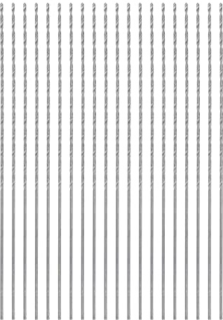 QUARKZMAN 20 Stk Extra Lange Spiralbohrer 0.6mm HSS Bohrspitze mit Schnellstahl Gerade Schaft Bohrkronen 60mm Länge für Metall Holzwork Plastik Alulegierung