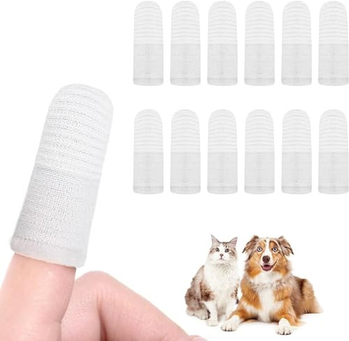 Adiwo Hundezahnbürste Fingerling,12 Stück Hundezahnbürste Wiederverwendbar Lebensmittelechtem Silikon Hunde Zahnbürste 360° voll Umschlungene Borsten für Erwachsener Finger