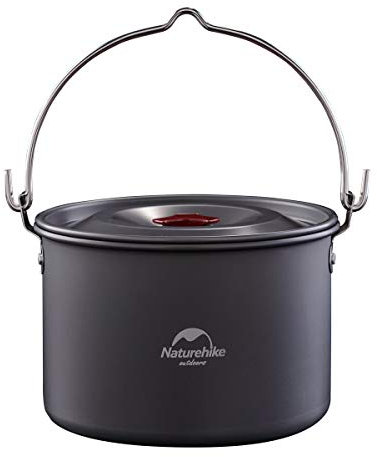 Naturehike Camping Stock Pot Cooker with Lid for 1-6 People, Large Hanging Pot, Portable Cooking Set for Outdoor, Hiking, Mountaineering, Cycling, Backpacking