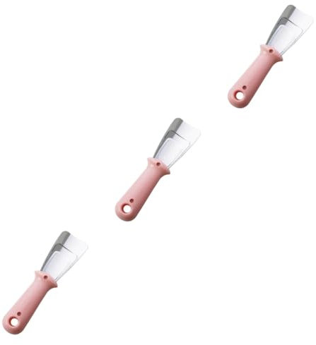 PRETYZOOM 3pezzi Paletta Per Ghiaccio Acciaio Inossidabile Utile Raschietto Per Frigorifero e Freezer Rimozione Ghiaccio Design Ergonomico e Curvato Strumento Multifunzionale Per Cucina Rosa