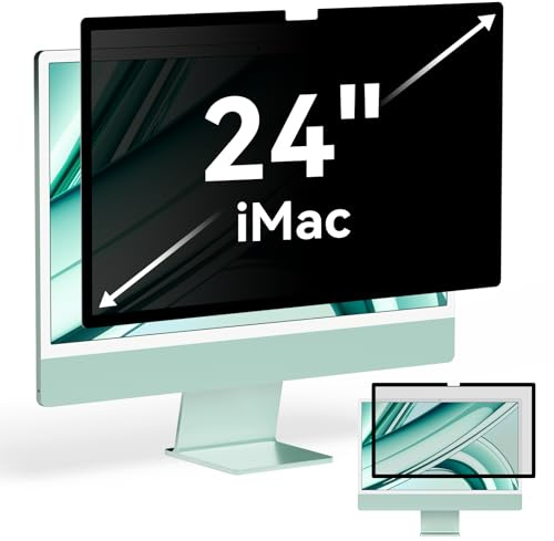 Filtre Confidentialité pour iMac 24 (2021-2023,M1,M3) par Nano-Adhésif | Amovible Filtre Anti Espion Lumière Bleu Reflet Sans Colle,Computer Protection Ecran pour iMac 24
