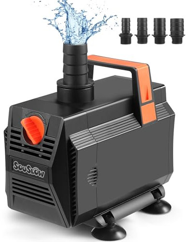 Pompa Sommergibile per Acquario SOUSLOW 30W 2000L/H, Pompa per Laghetto con Controllo del Flusso, Adatta per Fontane, Statue, Filtrazione, Coltura Idroponica, Cascate