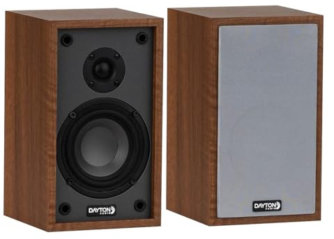 Dayton Audio Classic B40 Bookshelf Speakers, 4 Woofer & 1 Tweeter, Passive 2-Way Design, 30W RMS, for Music, TV & Home Audio Systems – Wood