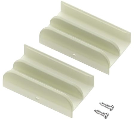Shuisen M6219 Lot de 2 guides inférieurs de porte de douche coulissante avec vis pour systèmes de porte de douche coulissante (boîtier de baignoire), canaux de 1,27 cm, pièces de rechange pour porte