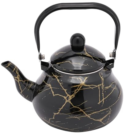 TaNeHaKi Bouilloire, théière en émail, bouilloire de 2 l, bouilloire, bouilloire pour poêles électromagnétiques et cuisinières à gaz