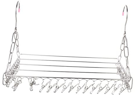 KITANDOVE Stendibiancheria in Acciaio Inox Appendiabiti per Calzini 36 Clip Stendino per Balcone per Casa