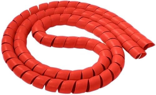 Codulu Manicotto protettivo per cavi a spirale, 14 mm, guaina protettiva per cavi, in polipropilene, 2 m, colore rosso, 1 pezzo