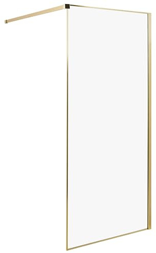 Duschwand ohne Türen aus Sicherheitsglas 90 x 190 cm gold Waspam