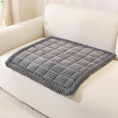 OstepDecor Washable Couch Cover for Dogs, Thick Pet Friendly Sofa Covers, Soft Couch Protector, Paw Cart Sofa Slipcovers, Cushion Protector for Leather, Sectional, Loveseat (27.6 x 27.6, Dark Grey)