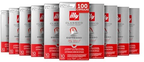 illy, Caffè in Capsule Compatibili CLASSICO, 100 Capsule Totali | in Alluminio, 100% Arabica con Note di Fiori d'Arancio e Gelsomino, Gusto Morbido e Retrogusto Dolce