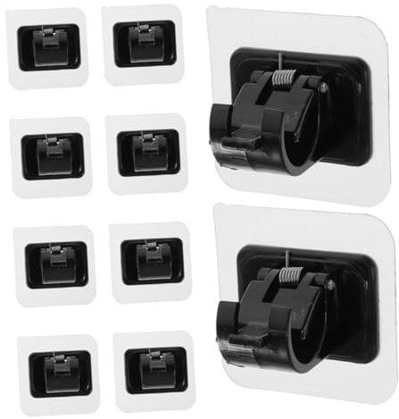 HEALEEP 10pezzi Supporto Per Asta Per Tende Autoadesivo Senza Foratura Ganci Per Asta Per Tende Regolabili Supporto Trasparente Per Per Per Casa Bagno Cucina Hotel