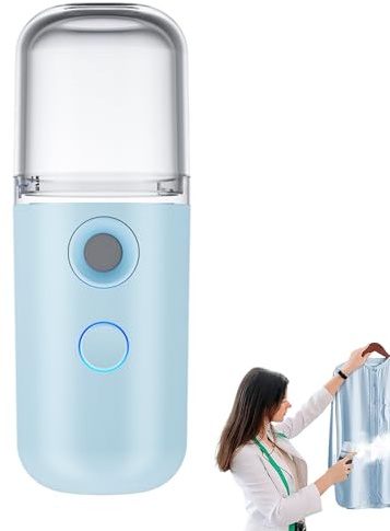 Mini Travel Steamers, Mist Sprayer for Clothing Spray, Fine Mist Mini Travel Steamers with Visual Water Tank, USB Rechargeable Nano Mister, Cordless Portable Spray Bottle