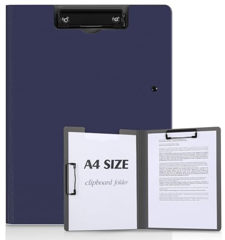 KONVINIT Portablocco A4, Plastica Cartella Portadocumenti con Pinza Porta Foldover Clip Board con coperchio Cartellina Portadocumenti per ufficio/scuola/casa