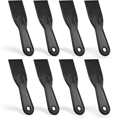 LIQWEI Lot de 8 spatules en plastique, grattoir à colle réutilisable, grattoir en plastique, grattoir à peinture, couteau à spatule, grattoir à papier peint pour réparer les résidus muraux, emballage