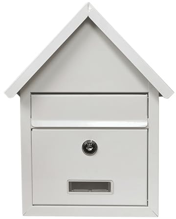 Briefkasten Amin Weiß mit Spitzdach zur Wandmontage HTI living