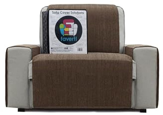 FAVERTI® Cubre Sillón 1 Plaza o sillón Relax de 55 cm | Modelo DAIMUS | Protector súper Fresco y Resistente para Mascotas, Hecho en españa con Material Reciclado | Protector sillón Ante | Jacquard tacto algodón - Válido para sillón orejero - Bolsillos en los brazos - Apto para mascotas - Fabricado en España