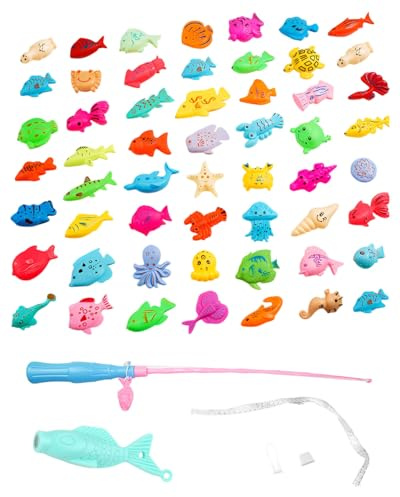 JUKOTA Jouets aquatiques pour enfants, jouets de piscine d'extérieur pour enfants de 3, 4, 5 ans et plus. 40 jeux de pêche magnétiques, jouets de bain pour piscine, pataugeoire et plage