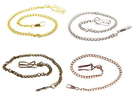 LIGIGWASH Metallene Taschenuhrkette 39cm 4 Stück für Herren Selbstgemacht | Glanzoptik Jeansgürtelkette Nutzbar Feine Verarbeitung, , Retro Stil
