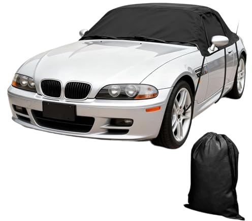 Half Car Cover Waterproof for BMW Z3 1995-2001, 420D Protector Car Cover | Soft Car Top Cover with Strap, Half Garage All Weather Windproof, UV Resistant, Snowproof, Dustproof for Outdoor Indoor
