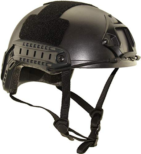 haoYK - Elmetto di protezione tipo MH; multiuso, tattico, per soft-air, paintball e attività sportive; si indossa rapidamente, Nero