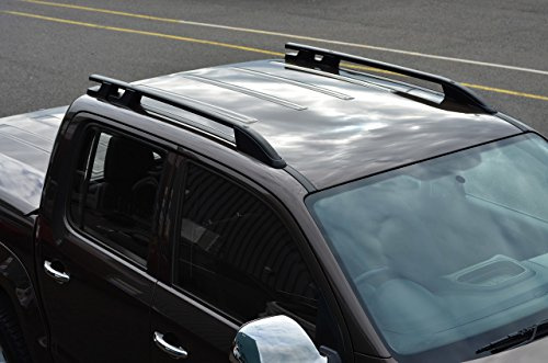 Black Aluminium Roof Rack Rails Side Bars Set To Fit Amarok (2010-2021)