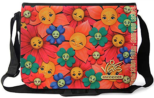 Veit'S Gute Laune Tasche Schultertasche Schultasche College Tasche mit Motiv Blumen - TAB0253