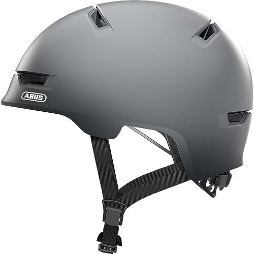 ABUS Stadthelm Scraper 3.0 - Robuster Hartschalen-Fahrradhelm für den Stadtverkehr - für Damen und Herren - Dunkelgrau, Größe L (57-61 cm), Grau (concrete grey)