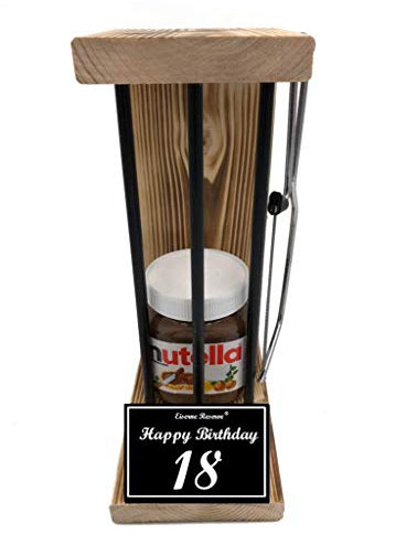 Nutella Geschenk 18 Geburtstag Mann und Frau - Nutella Geschenk 18 Geburtstag Eiserne Reserve Black Edition - lustige Geschenkidee Geschenkset -s- HB 18 Geburtstag