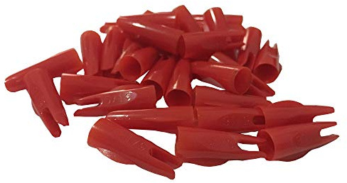 JIEXI HWYP Archery Hunting Compound Bow Plastic Arrow Nocks for 5/16 Arrows Pack of 50 (red)