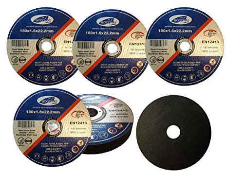 Discos de corte profesionales, 10 unidades, 180 mm de diámetro, 1.6 mm de grosor, para amoladora angular y de corte, de acero inoxidable