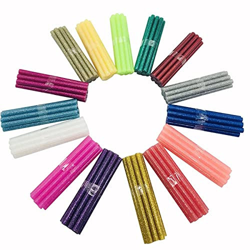 ZTBH Heißklebestifte 150 PC 7mm Bunte Heißschmelzkleberkleber, für Klebstoffpistole Hohe Viskosität Klebstoff Reparaturwerkzeug, Kunsthandwerk Handwerkzeug 150 PC. Pro Satz Klebestift Schmelzen