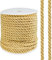 25m Corda Intrecciata in Nylon, Cordino Decorativo Intrecciato da 5 mm, 3 Strati Filo di Nylon Spessa per Casa Tappezzeria Abbellire i Costumi Fermatenda, Oro