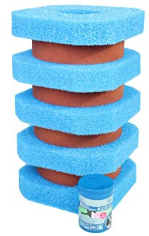 Wacredo Ersatzschwamm Set + Filterstarter für Oase Filtoclear 11000 Teichfilter Filterschwämme Filter Filterstarter Komplettset Wasseraufbereitung Filterschwamm Teichpflege Ersatzschwämme