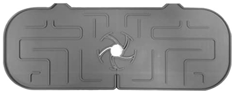 Silicone Faucet Splash-Proof Pad Washbasin Faucet Water Catcher Mat Faucet Sink Splash-Proof Pad Rubber Drying Mat Hot (Color : Gray)