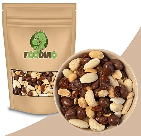 FOODINO 1kg Nussmischung Schoko mit Erdnüsse Rosinen Cashew Mandeln