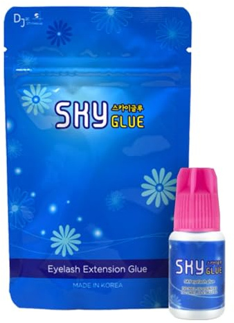 P-Beauty - Colla per extension ciglia, Sky Glue Type C, 5 ml, tenuta ultra forte e meno vapori, tempo di asciugatura 3-4 secondi, durata 5 settimane, adesivo per ciglia permanente