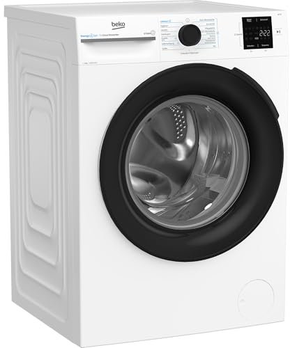 Beko BM3WFU3841X freistehende Waschmaschine, Waschvollautomat, 8 kg, EnergySpin, Schleuderwahl 1400 U/min, Dampffunktion, Hygiene+ allergikergeeignet, Coldwash Wasser-& Zeitersparnis, Weiß
