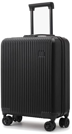 CabinFly Cruisair 55 x 40 x 20 cm Ryanair Priority Carry On Hand Cabin Luggage Suitcase for 40L Hard Shell Carry On Hand Cabin Luggage Travel Suitcase 55x40x20cm with 4 Wheels & TSA, Black,