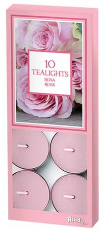 Marco Paul - Bougies chauffe-plat parfumées à la rose - Longue durée de vie - 8 heures - Bougies chauffe-plat colorées à combustion longue durée