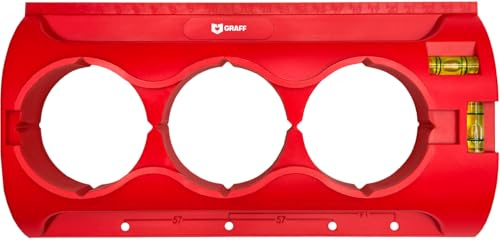 Gabarit de perçage professionnel pour prises électriques et boîtiers d'encastrement – Double niveau à bulle intégré – Précision parfaite – Idéal pour cloisons sèches/plaques de plâtre GRAFF