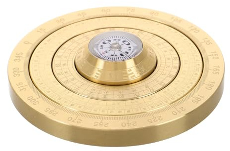 ibasenice Mini Portable Feng Shui Compass Pan Traditional Handheld Bagua Mechanism for Home and Outdoor Decor Positive