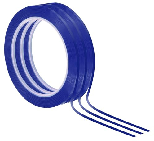 PATIKIL Vitt väggband 2 mm x 66 m, 3-pack tunt whiteboardband för grafiska diagram gör-det-själv-konst, blå