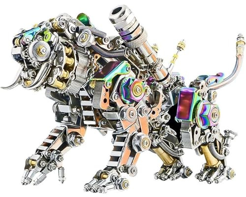 3D-metallpussel, 700 bitar Tiger-metallbyggsats för vuxna, mekanisk tigermodell, pussel med ornament i rostfritt stål