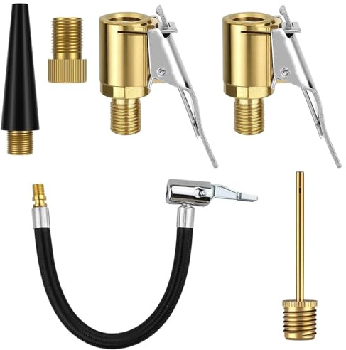 ErShiPing 6 Pz Adattatore Valvola Presta Bici, Adattatore Pompa Bicicletta, 8mm Leva per Valvola per Auto Pneumatici Palloncini e Cuscini d'Aria Mandrino ad Aria in Ottone per Bosch EasyPump