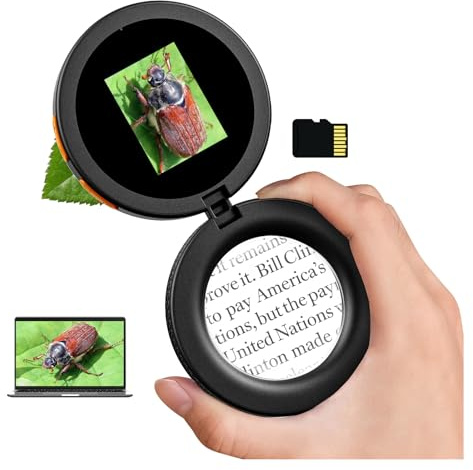 Mini microscopio digitale portatile per bambini: microscopio tascabile 500X con schermo HD da 2, Lente Ingrandimento, luce LED, kit scientifico Microscope elettronico STEM - Regalo per bambini 5-12