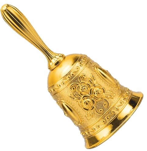 Bells Guardian Bell Hand Bell Small Teacher Classroom Dinner Tibetan Bells Meditation Gift for Bedridden Mom for Churchl, Hotel, Christmas and Wedding Service, Reception, Dinner, Library, Pub,（Gold）