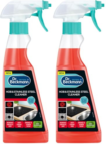 Dr. Beckmann Hob & Stainless Steel Cleaner | Quick-clean ultra-shine finish | 250 ml (Pack of 2)