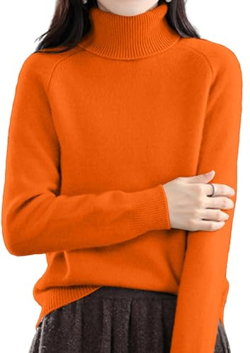 Suéter de cachemira para mujer, de gran tamaño, cuello alto, de manga larga, ligero, color sólido, suave, liso, para otoño, invierno, cálido, suelto, suéteres de Navidad