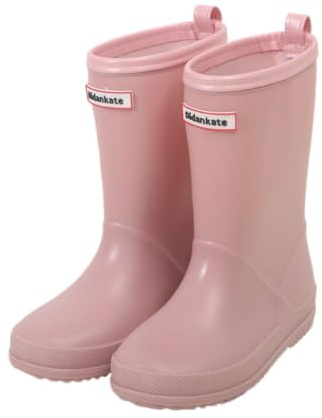 Hixingo Stivali Pioggia Bambino e Bambina, Tinta unita Scarpe Bambine e Ragazze/Scarpe Bambini e Ragazzi, Antiscivolo Impermeabili Stivali di Gomma per Bambini (Rosa,18)